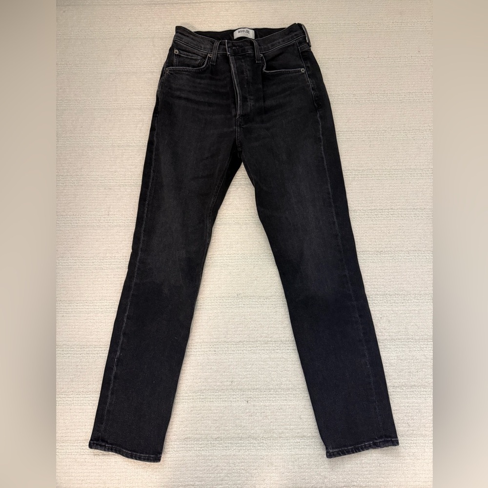 Agolde straight leg dark grey jeans